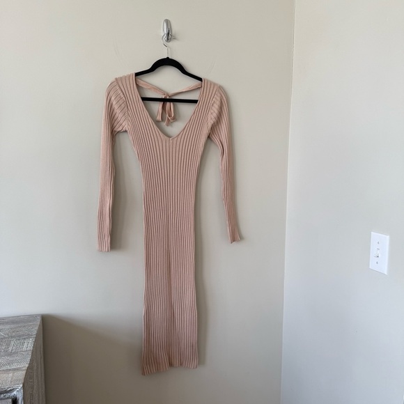 NBD Bekah Ribbed Midi Dress in Nude - Picture 3 of 11